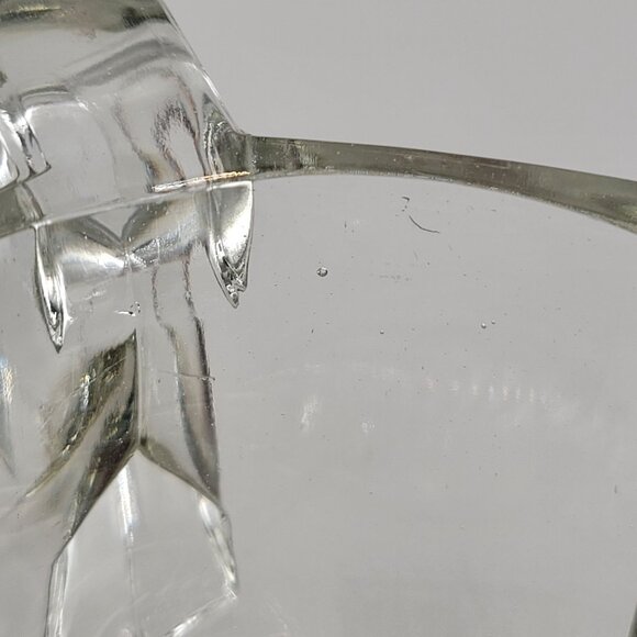 Pressed Glass Open Sugar and Creamer Set Vintage Wide Panels Heavy Thick Glass - Picture 8 of 9